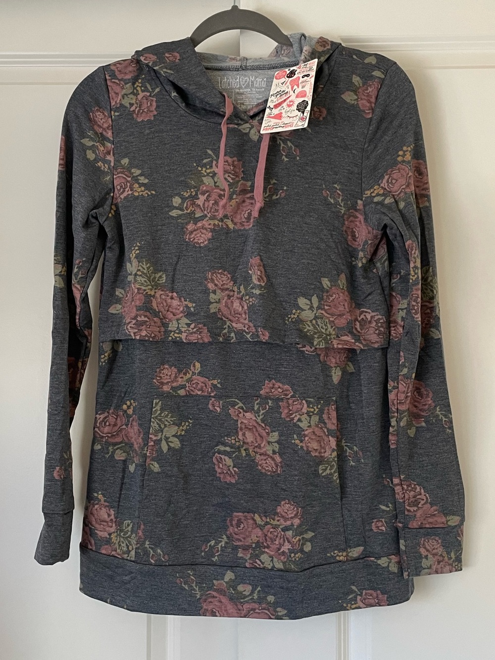 Latched Mama Floral Nursing Hoodie with Rose Accents